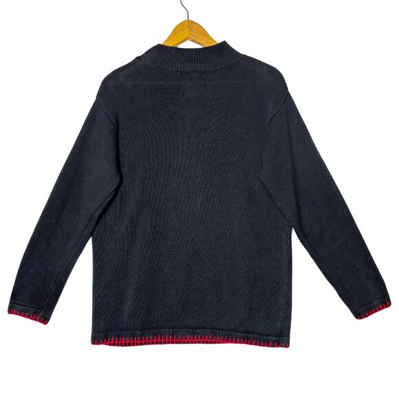 VTG 90s Ornaments & Holly Grandmacore Holiday Sweater Women's S Knit Textured - Picture 2 of 6